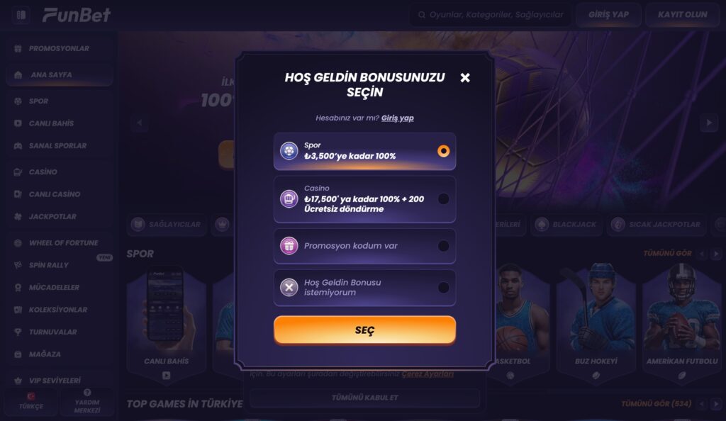 funbet üyelik